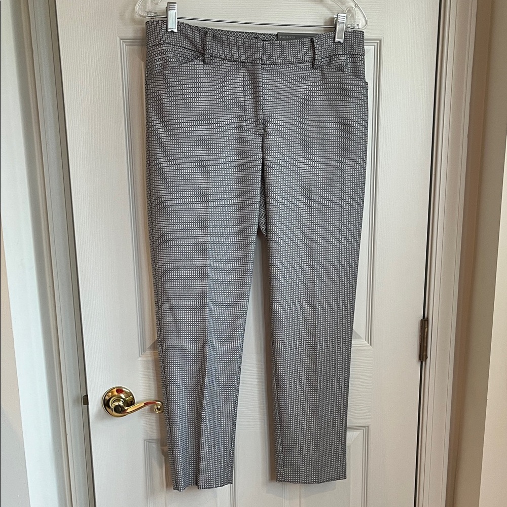 NWT Talbots sz 6P pants front & rear pockets black/white print with stretch